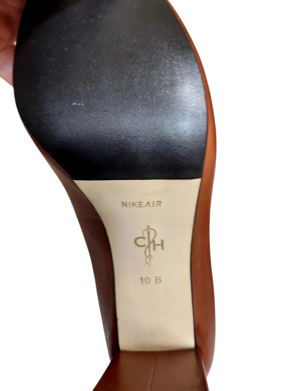 Cole Haan Nike Air Brown Leather Block Heel Penny Loafer Pumps Comfort 10B